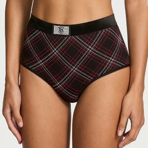 🖤(2)NWT Victoria's Secret Cotton Logo Shine Patch Velvet Modern Brief Panty Med